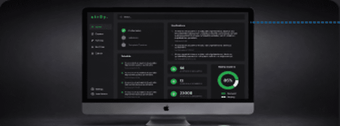 Stroy desktop product interface on a monitor